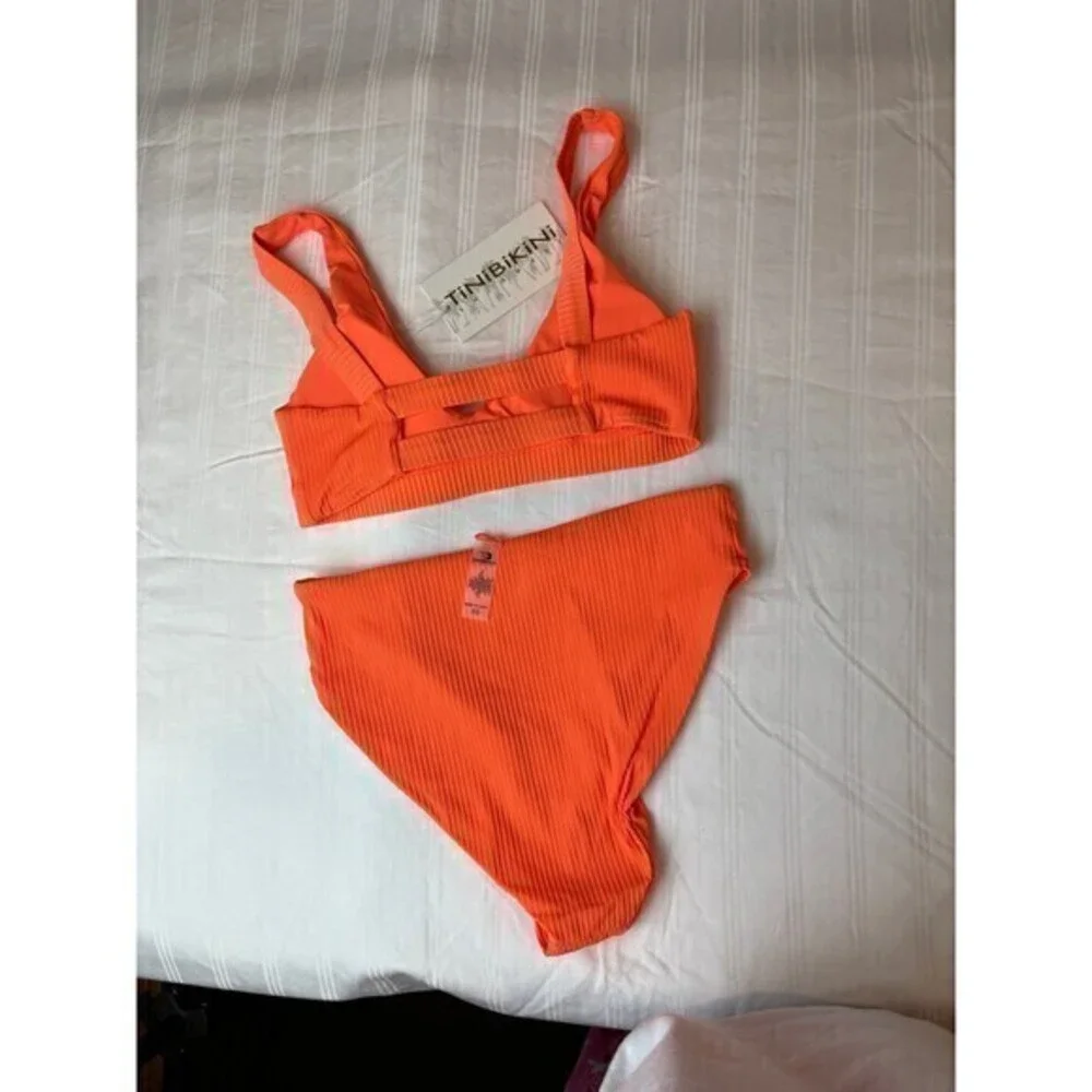 Tinibikini‎ Strappy Back Orange 2 Piece Bikini Size XS RefN11